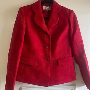 LE SUIT Women Career Blazer, Jacket, Size 4 Red, Business